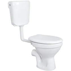 Belvit Komplettset Stand WC Abgang Waagerecht Wand Tiefspüler + Deckel + Spülkasten