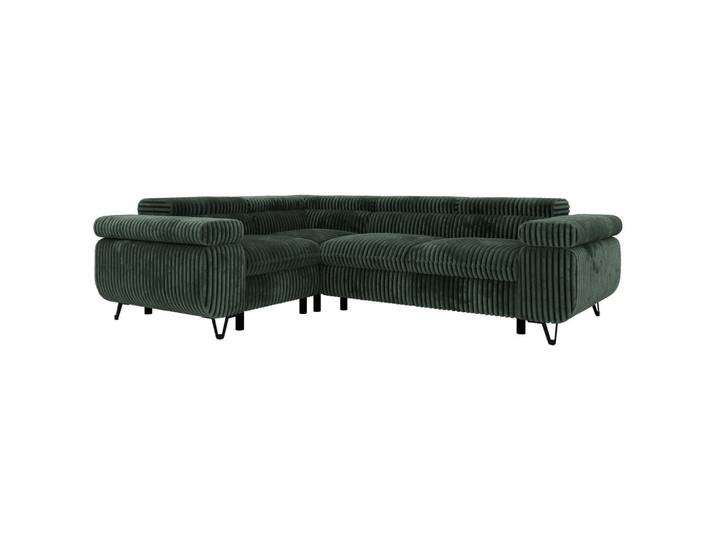 ECKSOFA ORSO L Dunkelgrün Cord - Links Seite