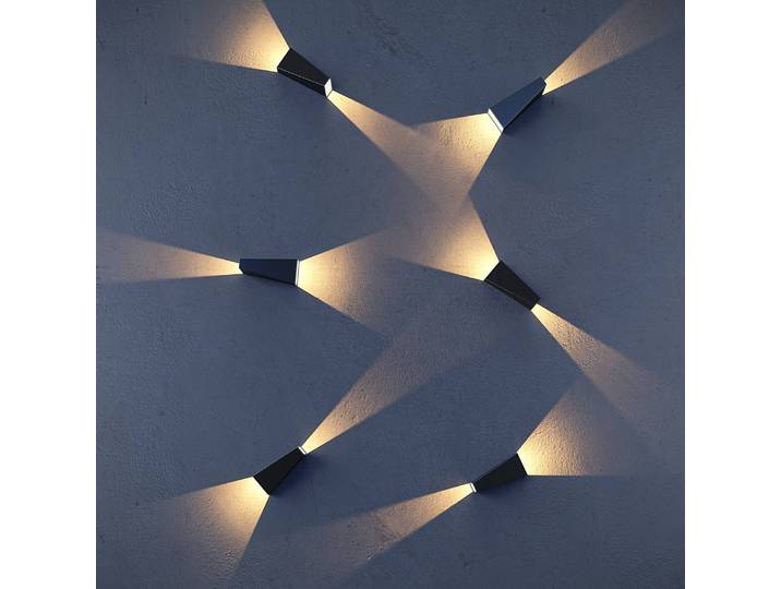 LED-Wandleuchte Times Square Typ A 9 x 20 x 9cm Schwarz