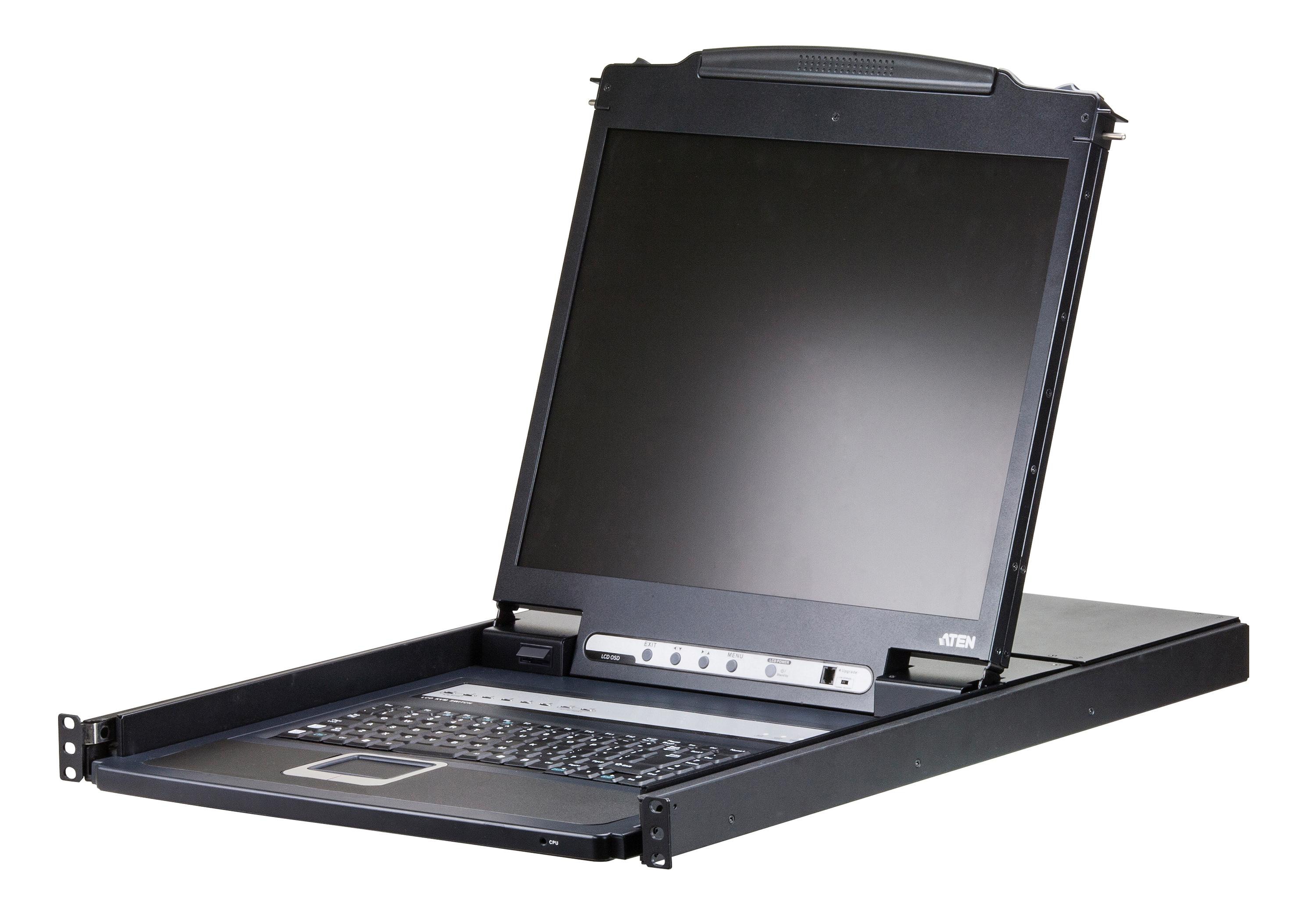 Aten CL1308N 8-Port PS/2-USB VGA Single Rail LCD KVM Switch CL1308N-ATA-GG