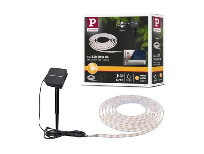 Paulmann Solar LED Stripe 3m warmweiß mit Dämmerungssensor