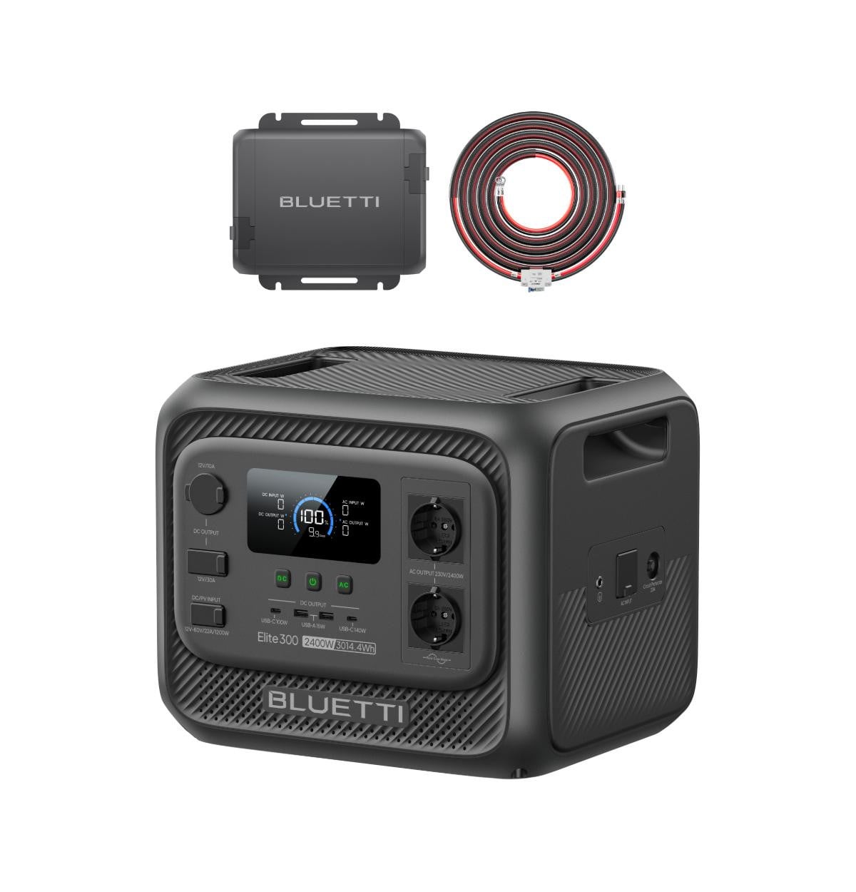 Bluetti Elite 300 Powerstation en Oplader, 3014,4 Wh Generator met Snelladen via Auto voor Kamperen en Campers