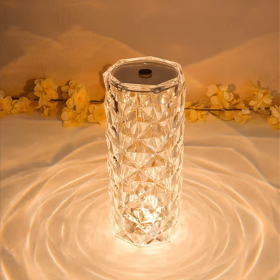 HomeDecorAndMore LLC Rose Diamond USB Charging Touch Table Lamp Rose Diamond USB Charging Touch Table Lamp