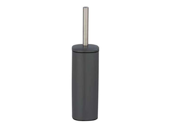 WENKO Brosse WC fermée Alassio\, Porte Brosse WC au Design fermé avec Brosse WC Noire et tête de Brosse WC remplaçable de Ø 8\,5 cm\, Acier\, 9\,3x39\,2x9\,3 cm\, Gris Mat
