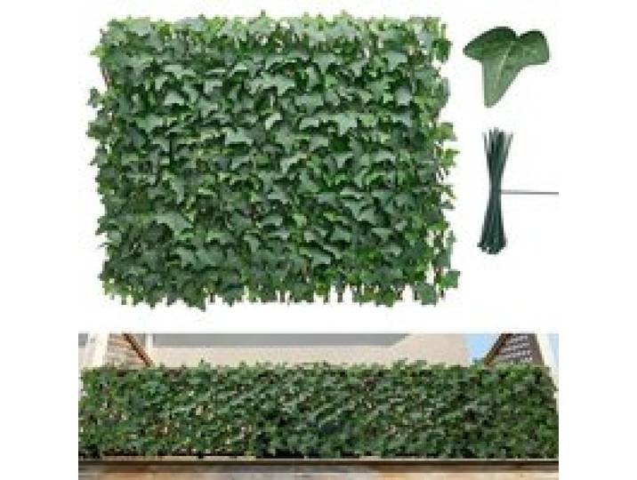 VEVOR Künstliche Hecke 63,5x320 cm, Pflanzenwand, Ausziehbarer Sichtschutz, Efeu-Sichtschutzzaun, Windschutz, Heckenzaun, Kunstpflanzen Balkonverkleidung für Hochzeiten, Außengärten, Hinterhöfe