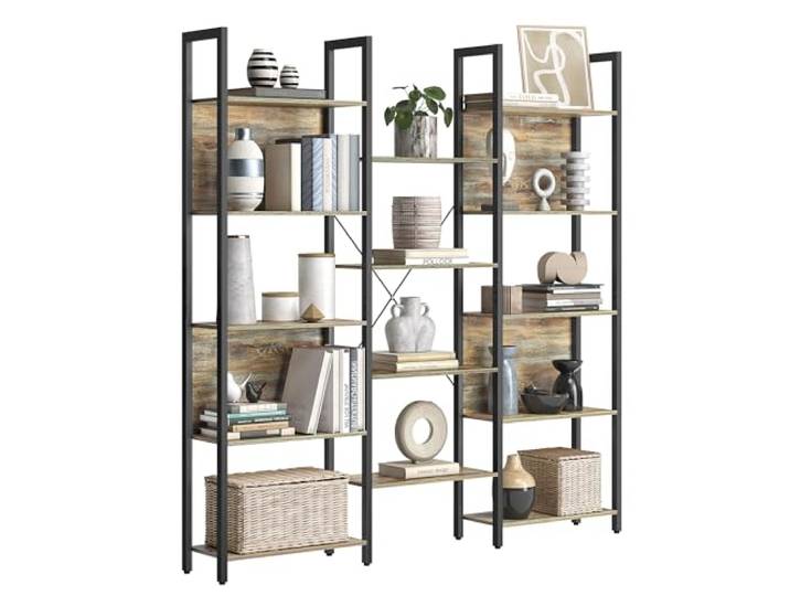 VASAGLE Boekenkast, Ladderplank, Metalen Frame, 24 x 158 x 166 cm