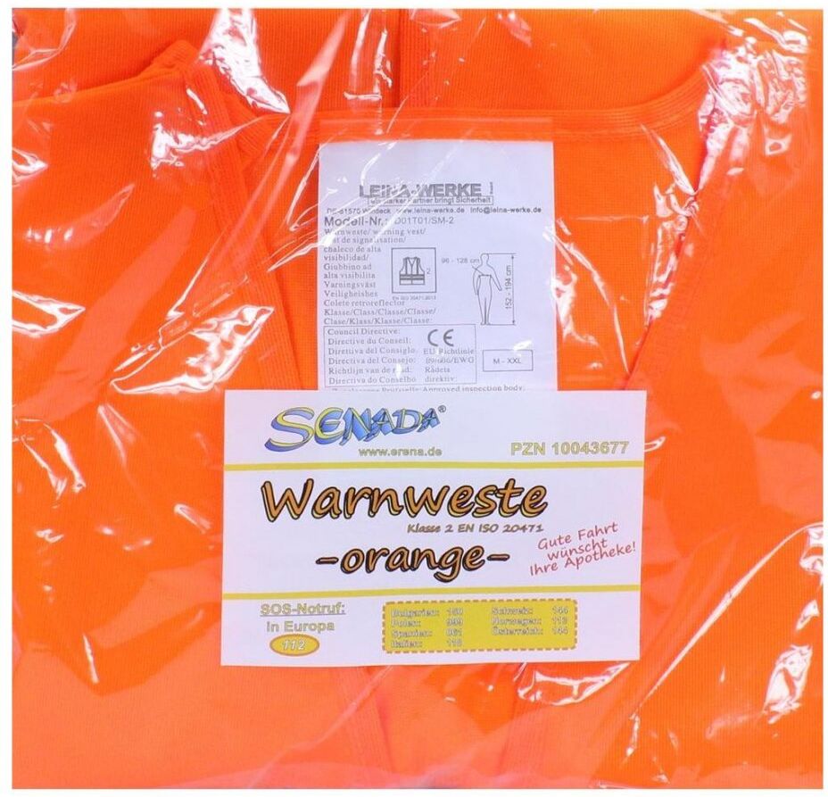 Senada Warnweste orange im Beutel 1stk