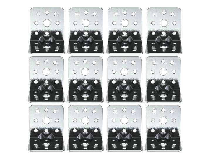 Winkelverbinder mit Sicke 4 x 4 cm 12er Set silber