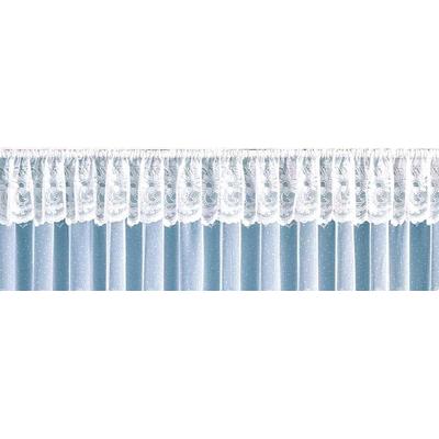 Querbehang WECKBRODT "Flensburg" Gr. 4, weiß, B:440cm H:28cm, Jacquard, Polyester, Gardinen, Jacquard, strukturiert, floral, geblümt, gebogt, Gardine, Store