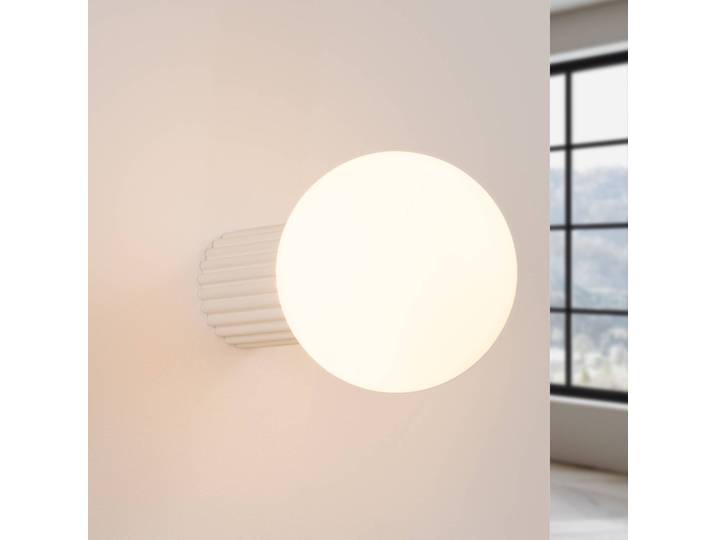Wandleuchte ORBI SOLLUX LIGHTING, dimmbar, creme / amber, für Badezimmer, Aluminium, Kugellampe