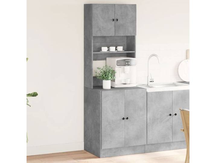 Armoire de cuisine gris béton 60x50x180 cm bois d'ingénierie placard de cuisine unité de cuisinette unité de 3276640