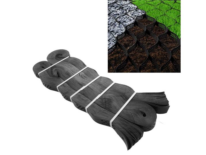 Grille de sol pliable 9x17 pieds, grille de sol en gravier HDPE, grille de stabilisation de cellules géocellules pliables pour jardin, allée, Parking