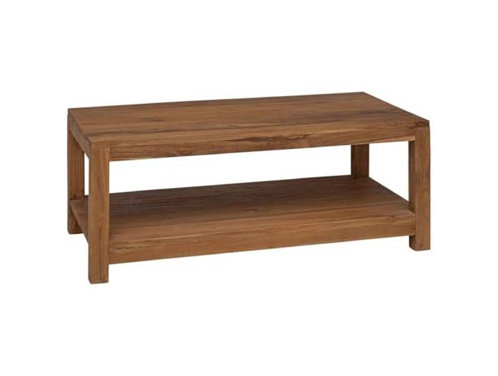TEKGHUT Couchtisch Natur 100 x 50 x 40 cm Massivholz Teak Massiv Teakholz, rechteckig, strukturierte Oberfläche, Stauraum, robust, pflegeleicht