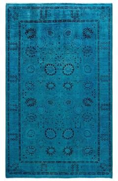 Overton "Contemporary Overdyed Wool Hand Knotted Area Rug - 4' 7"" x 7' 4"""