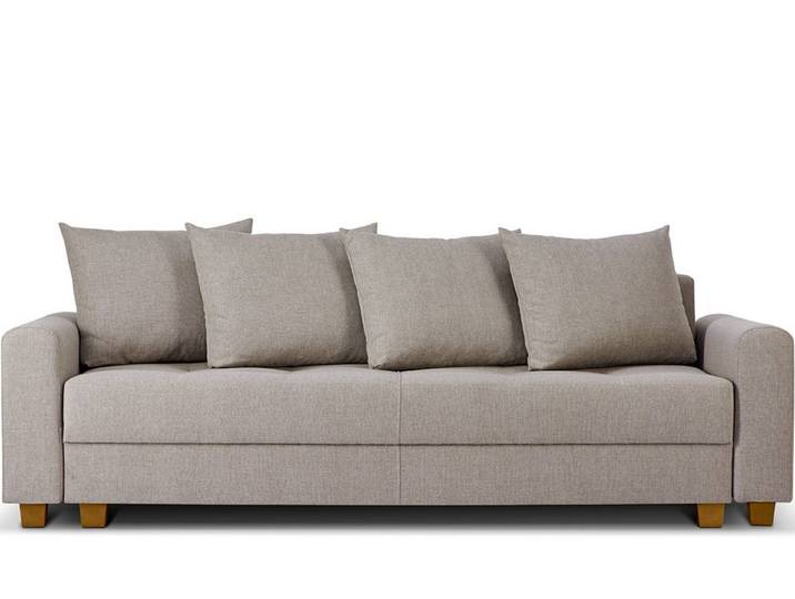 KONSIMO® Schlafsofa REVO Schlafsofa mit bettkasten, Massivholzbeine, strapazierfähiger Webstoff