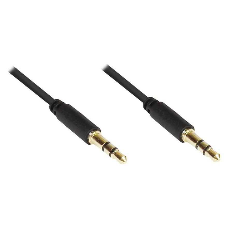 Varia Anschlusskabel Klinke 3,5mm Stecker an Stecker (3polig), Slim-Ausführung, schwarz (0.50 m) (417299)