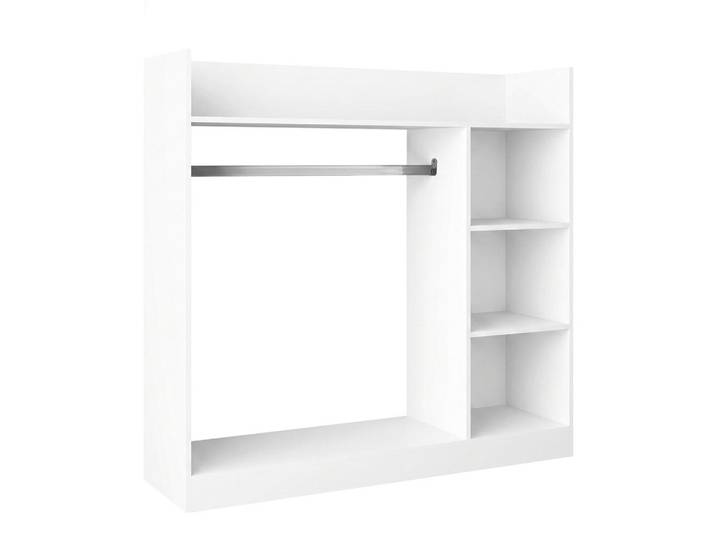 Livetastic Offener Kleiderschrank, Weiss, Metall, Holzwerkstoff, 2 Fächer, 118x115x35 cm, Panorama-Funktion, ohne Türen, Waschküche, Mehrzweckschrank