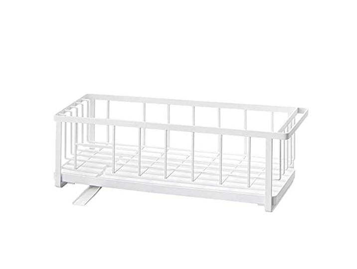 YAMAZAKI 5068 Tower Wire Dish Drainer Slim\, White\, Steel/ABS Resin/Polypropylene/Silicone\, 57.5 x 16 x 18.5 cm