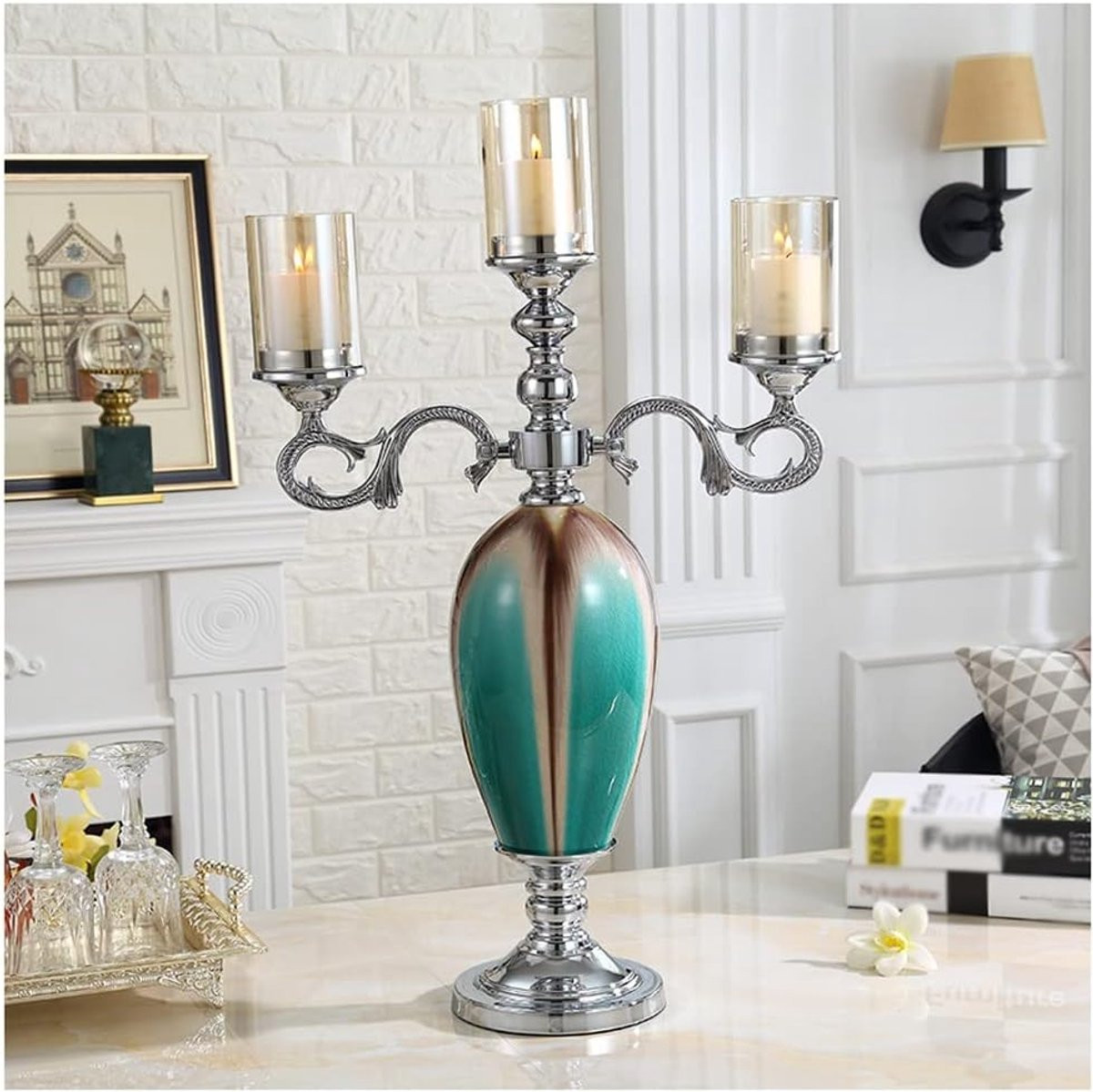 Luxe Keramische Kandelaar Ornament voor Woonkamer Decoratie