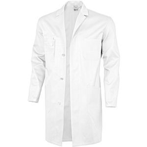 Qualitex Arbeitskittel Basic BW 240 Unisex, weiß, lange Ärmel, Größe 42
