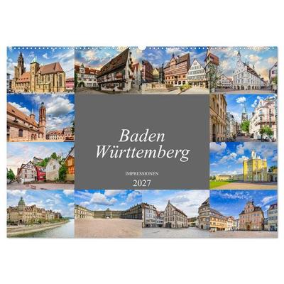 Baden-Württemberg Stadtansichten (Wandkalender 2027 DIN A2 quer), CALVENDO Monatskalender