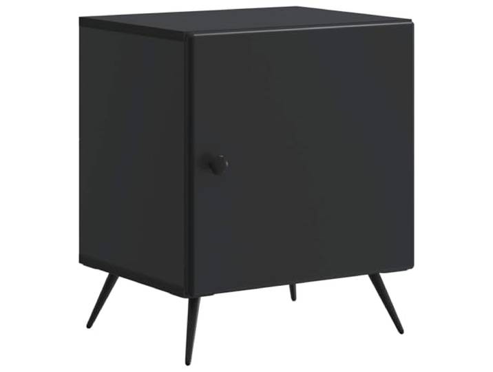KUPTYERFG Nachttisch Schwarz 43x34,5x50 cm Beistelltisch Holzwerkstoff Praktischer Beistelltisch für Schlafzimmer und Wohnzimmer mit Fach und Schublade für ordentliche Aufbewahrung im Alltag.
