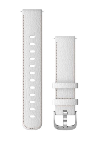 Garmin Schnellwechsel-Armbänder (18 mm) Weißes Leder mit silbernen Teilen