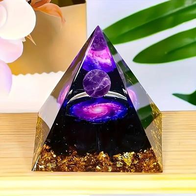 Harmony Sphere Amethyst Pyramid, Stress Relief & Wealth Attract Crystal Decor Harmony Sphere Amethyst Pyramid, Stress Relief & Wealth Attract Crystal Decor