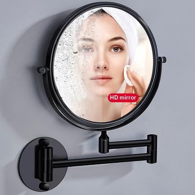 Smart Shopping Spot Gold Black Frame Double Sided Circular Mirror With Rotation Retractable Bathroom Wall Mirror black