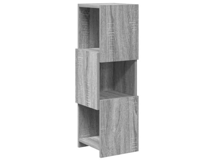 KUPTYERFG Eckschrank Graues Sonoma 25,5x25x80cm Holzwerkstoff Standregal Kompaktes Eckregal mit 3 Fächern für Wohnzimmer und Schlafzimmer, inklusive praktischer Wandbefestigung.