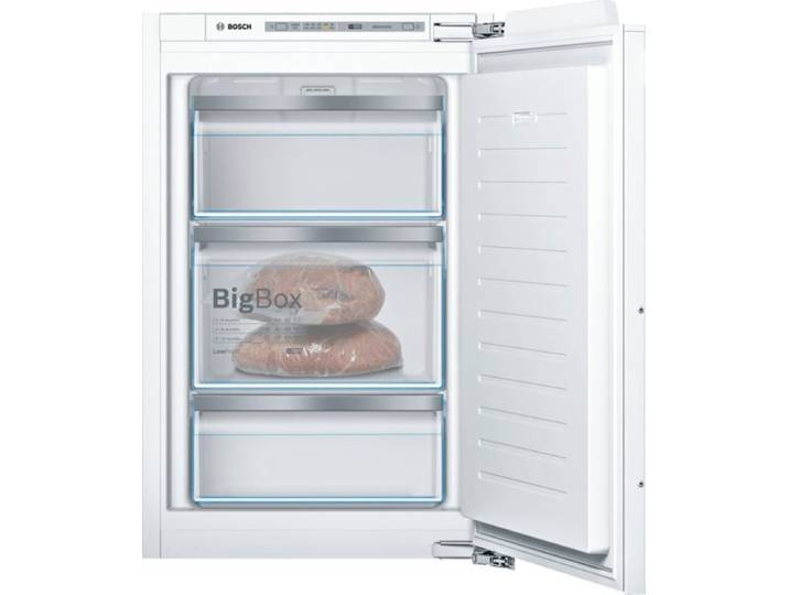 BOSCH Einbaugefrierschrank GIV21AFE0 , Energieeffizienz: E, weiß, B:55,8cm H:87,4cm T:54,5cm, Gefrierschränke, Low Frost: geringere Eisbildung & schnelleres Abtauen, Einbaugefrierschrank