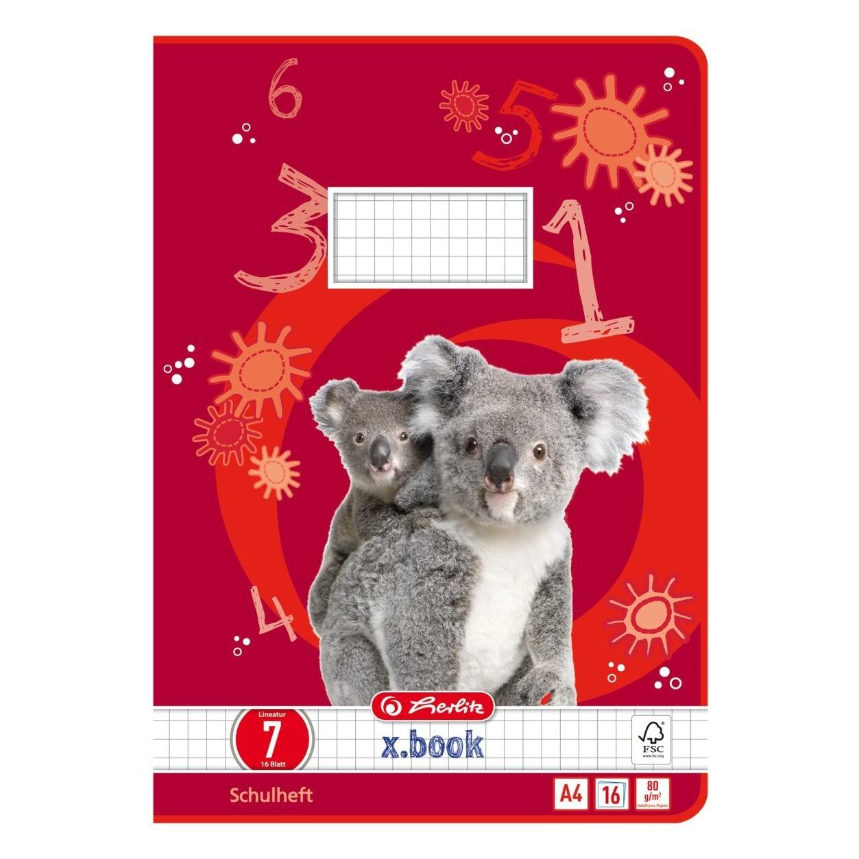 Herlitz Schulheft X-Book, DIN A4, Lineatur 7 (A4, Kariert) (3321908)