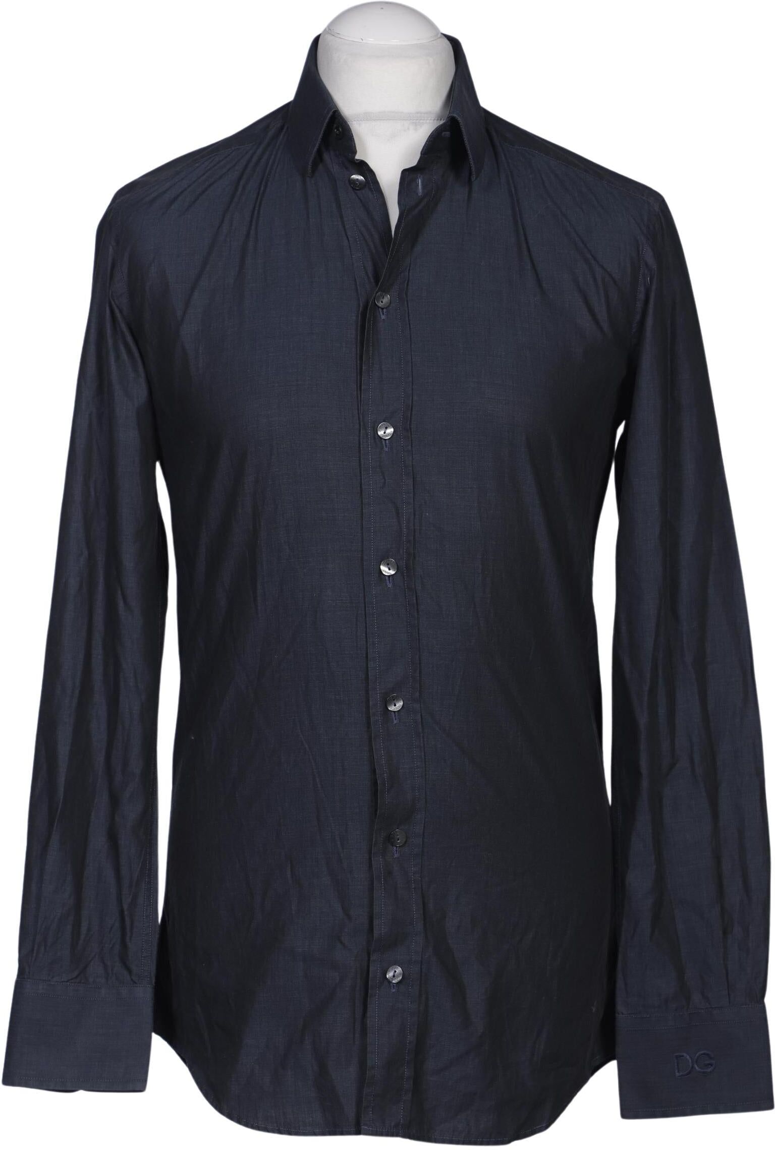 Dolce&Gabbana Herren Hemd, Marineblau, Gr. 39, Baumwolle - Second Hand