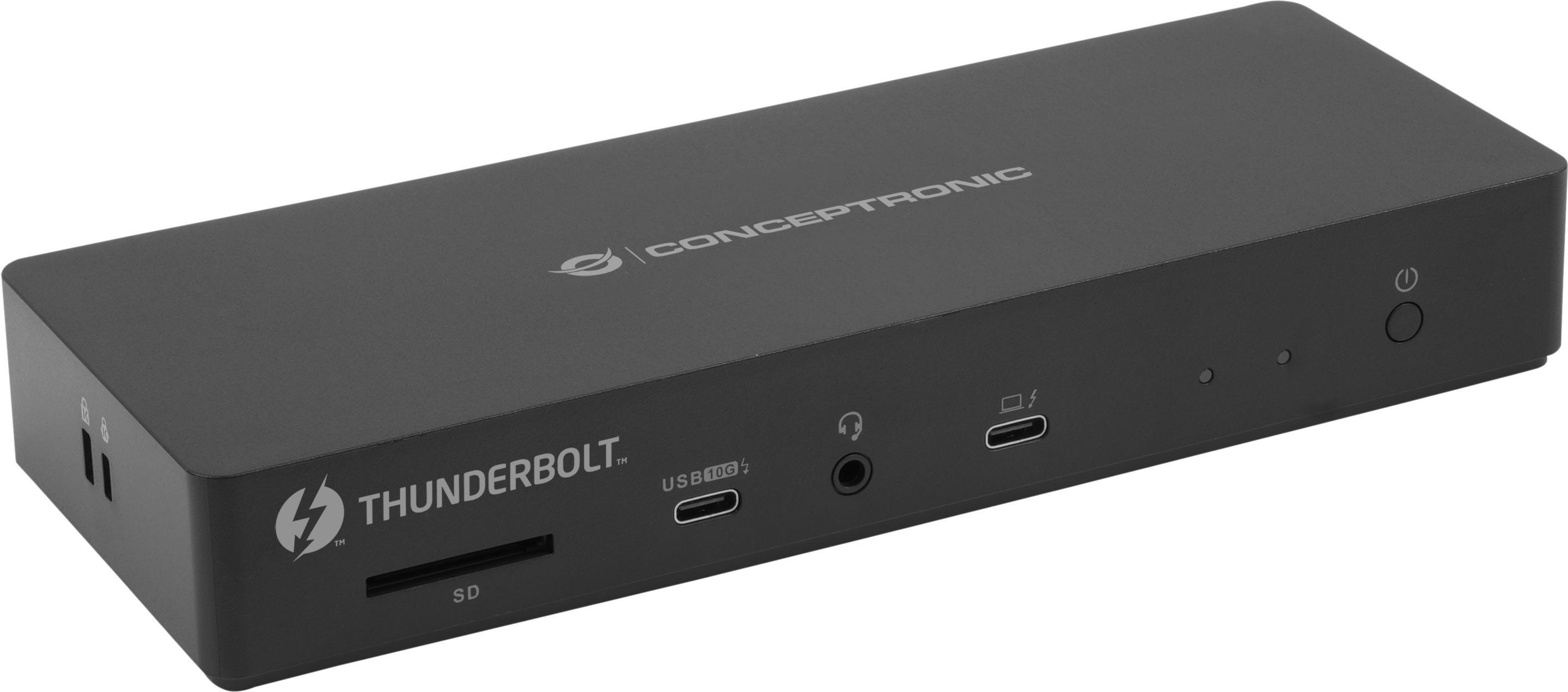 Conceptronic DONN30B 13-in-1 Thunderbolt 4 Dockingstation, Kabelgebunden, Thunderbolt 4, 96 W, 3,5 mm, 10,100,1000,2000,2500 Mbit/s, IEEE 802.3bz