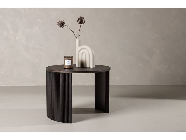 Couchtisch Rouven - mit geriffeltem Korpus - Mokka - Luxusbetten24