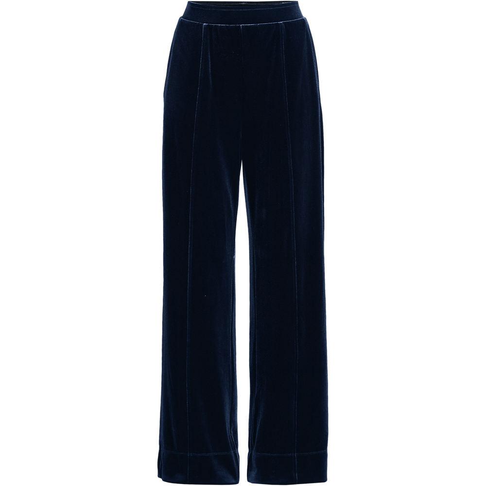 Samthose mit weitem Bein in Plus-Größe, Damen, size: plus, Blau, Polyester-Mischung, by Lands' End