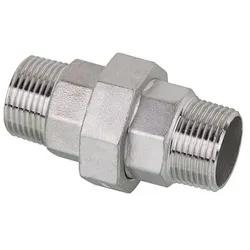 Edelstahl Verschraubung flachdichtend V4A Gewindefitting AG/AG - 2"