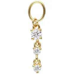 18 Karat Gold Anhänger für Clicker 3 EINGEFASSTE MOISSANITE