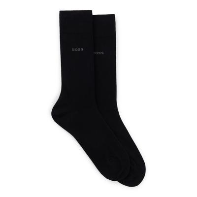 Businesssocken BOSS "2P RS Uni CC", Jungen, Gr. 43-46, schwarz (schwarz 001), Baumwollmischung, unifarben, normal, Socken, mit Markenlogo