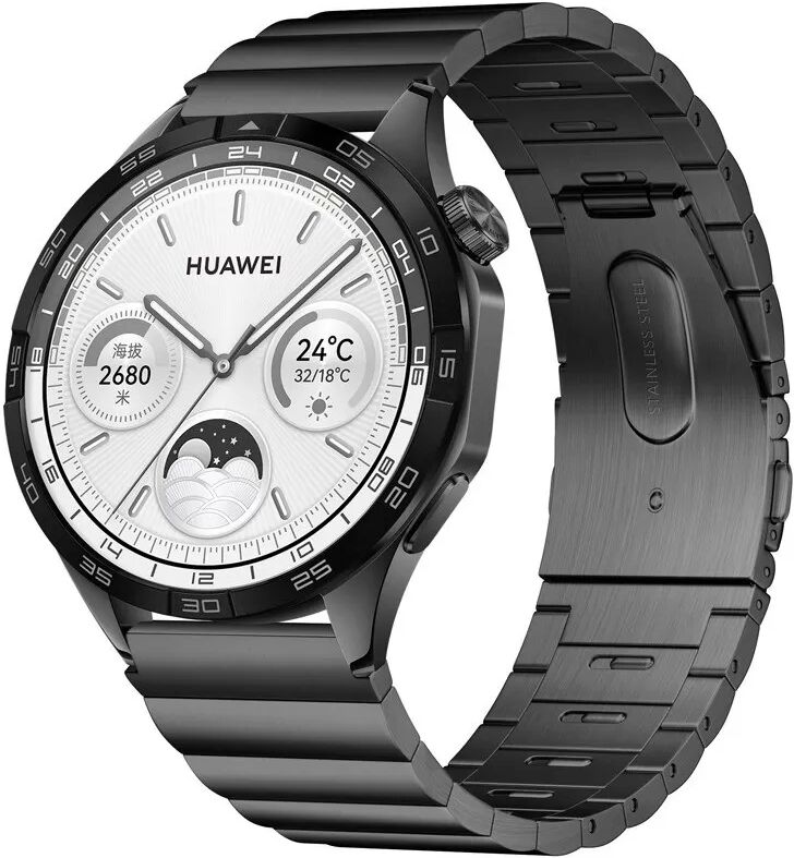 INF 22mm Edelstahl Uhrenarmband kompatibel mit Huawei Watch 4 Pro, GT4 Serie - Schnellverschluss Grau
