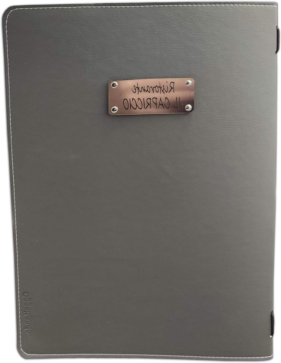 Gepersonaliseerde Menu Sets met Antraciet Houders in A5 Formaat voor Restaurant Presentatie