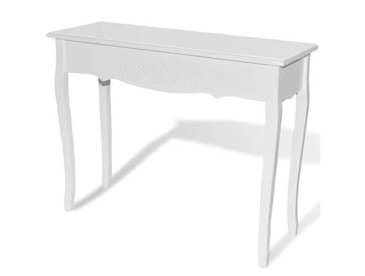 Favemtsl Konsolentisch Frisiertisch Weiß 100x35x78 cm MDF Kiefernholz Schlanker Beistelltisch im eleganten Blumenmuster für Flur, Wohnzimmer oder Schlafzimmer mit kompakter Stellfläche.