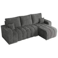 ECKSOFA KIRASSO L Dunkelgrau Cord