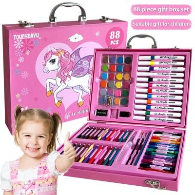 Market Central Kids Watercolor Painting Set Creative Art Gift Box For Young Artists Kids Watercolor Painting Set Creative Art Gift Box For Young Artists