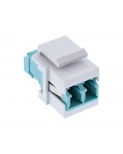 InLine LWL Keystone Snap-in Kupplung weiß Duplex LC/LC multimode türkis Keramik-Hülse LC-DUP LC (89988B)