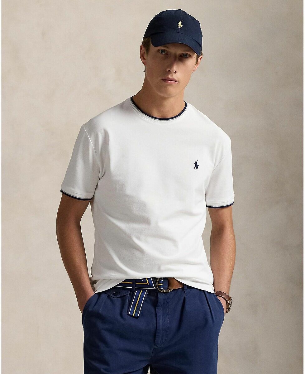 POLO RALPH LAUREN T-shirt droit bords contrastés