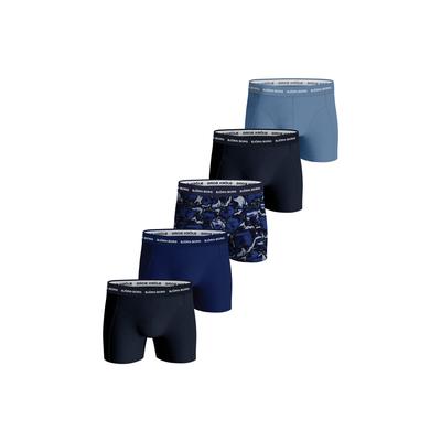 Boxershorts BJÖRN BORG "Boxershort Cotton Stretch Boxer 5er Pack", Herren, Gr. XXL, blau, Obermaterial: 95% Baumwolle CO. 5% Elasthan EL., Unterhosen