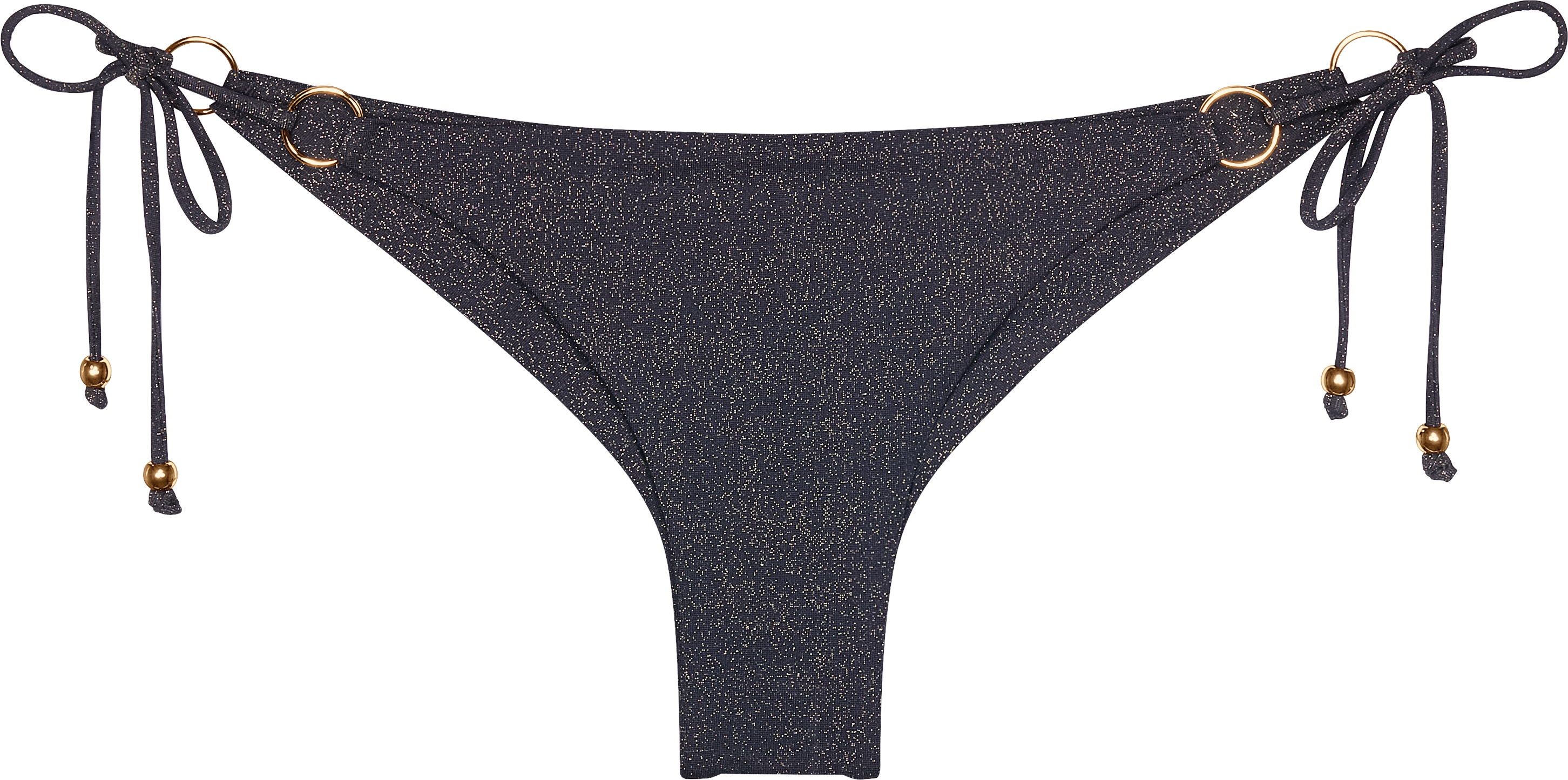 Bikini-Hose TRIUMPH "Summer Sunset Brazilian", Damen, Gr. 44, N-Gr, schwarz, Glitzergarne;Microfaser, Obermaterial: 70% Polyamid, 16% metallisierte Fasern, 14% Elasthan, Badehosen Bikini-Hose, verstellbare Seitenbänder mit Metallperlen, Glitzergarn