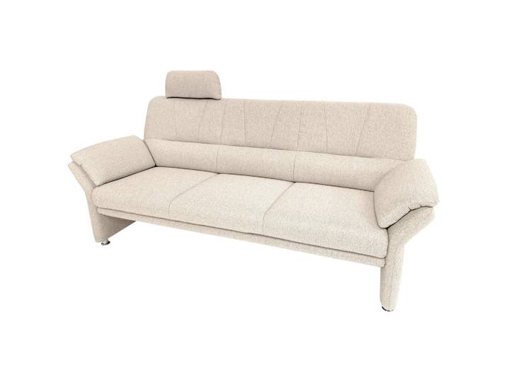 Horst AG 3-Sitzer-Sofa, Creme, Metall, 202-227x90x89 cm, erweiterbar, Hocker erhältlich, Rücken echt, individuell planbar, Wohnzimmer, Sofas & Couches, 3er Sofas