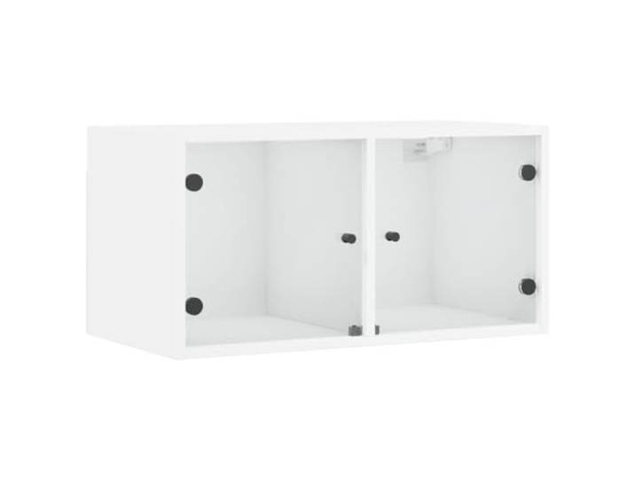 YUTAASU Wandschrank Mit Glastüren Weiß 68,5x37x35 cm